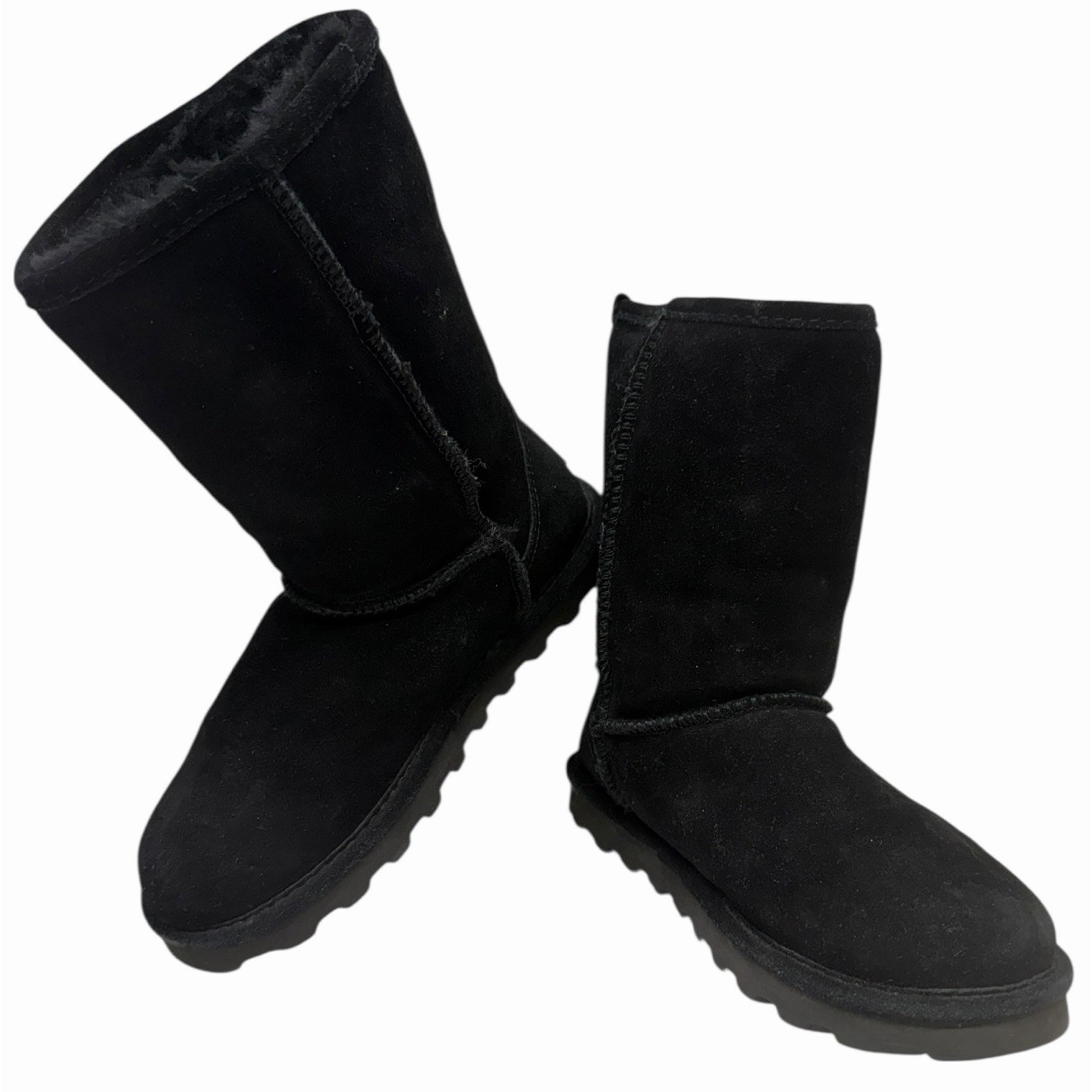 Bearpaw Women's Boot Elle Short Water Resistant Suede Black Size 7 1962w